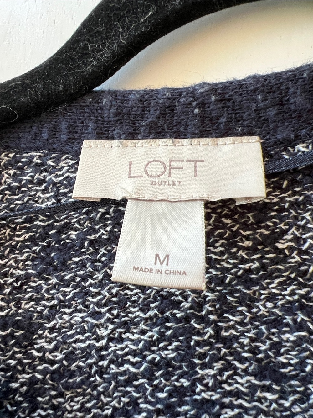 LOFT Navy & White Knit Cardigan - Picture 2 of 7
